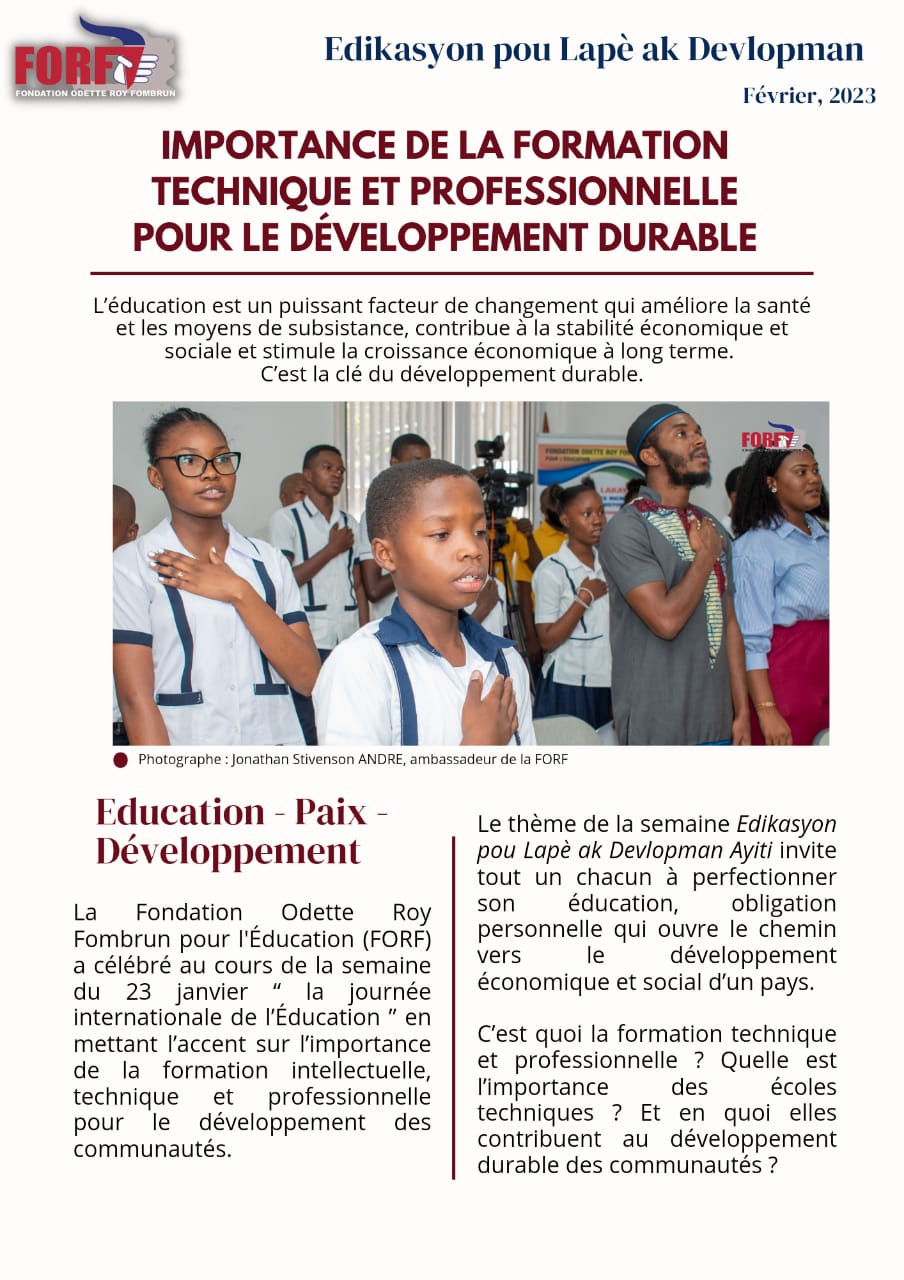 Importance de la Formation Professionnelle et Technique